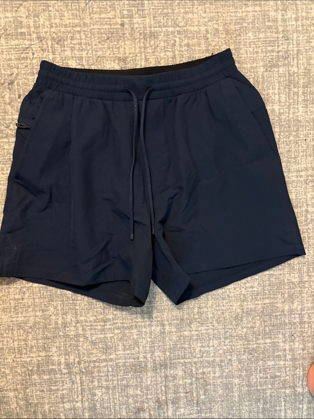 Lululemon Men's Dark Navy Lined Swim Shorts with Drawcord